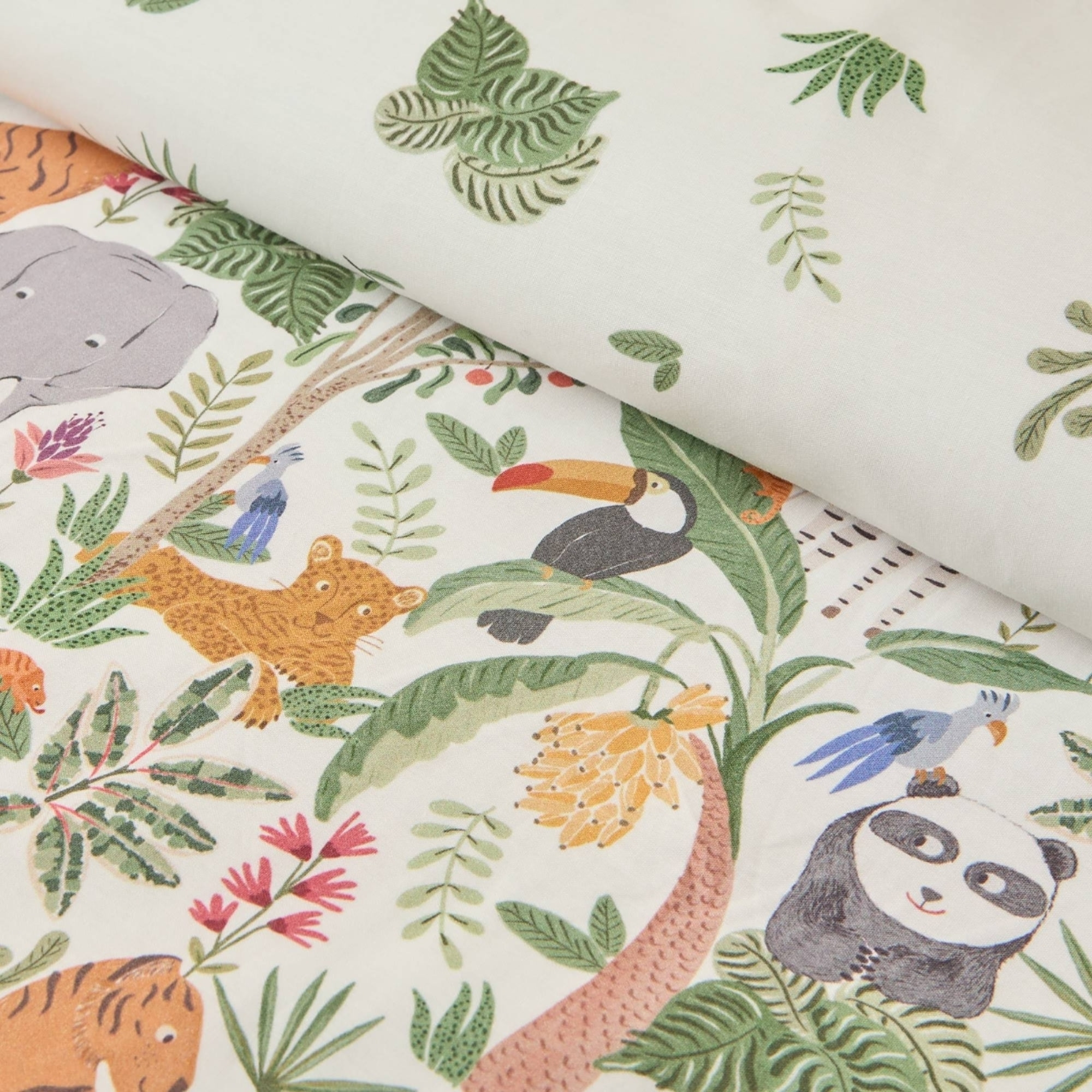 Funda nórdica jungla Kenya color blanco 100% Algodón percal