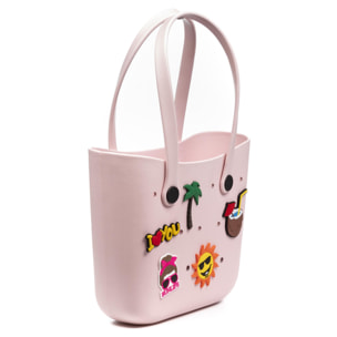 Borsa mare VillaPoma Shopper, in gomma EVA con manici lunghi e charm decorativo