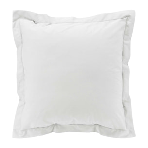 Taie d'oreiller volant plat 100% percale de coton ORIGINE - Blanc