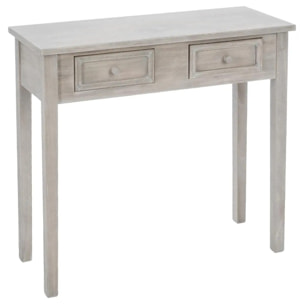 Console "Charme" bois blanchi L80cm