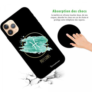 Coque iPhone 11 Pro Silicone Liquide Douce noir Poissons La Coque Francaise.