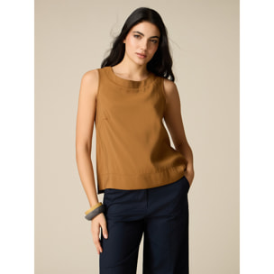 Oltre - Top misto viscosa - Marrone