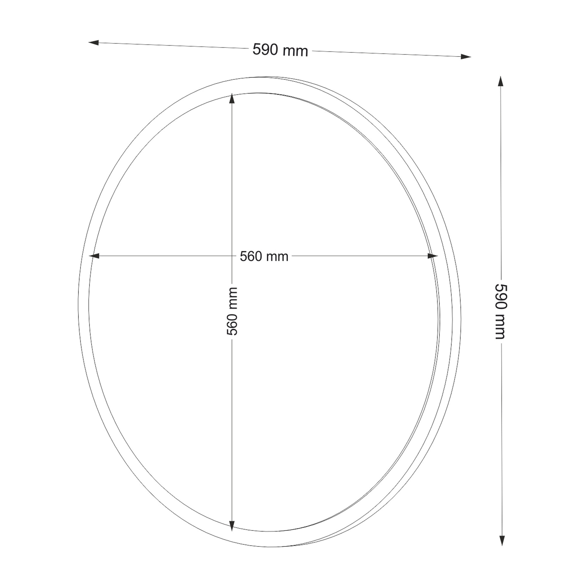 Espejo circular con marco marrón madera