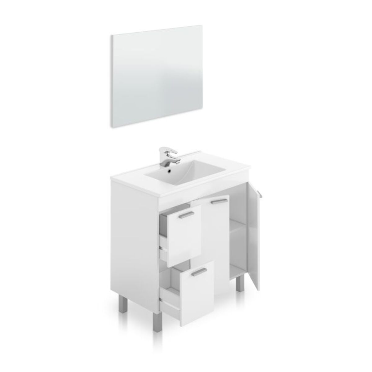 Mueble de baño con espejo Liz Blanco Brillo