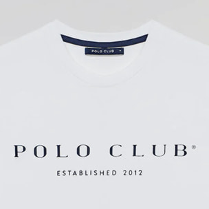 Camiseta básica blanca con print icónico Polo Club