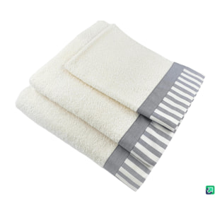 Set Spugna AMALFI 3 Pezzi: Viso+Ospite+Telo Bagno - 450 gr/m² - 100% Puro Cotone