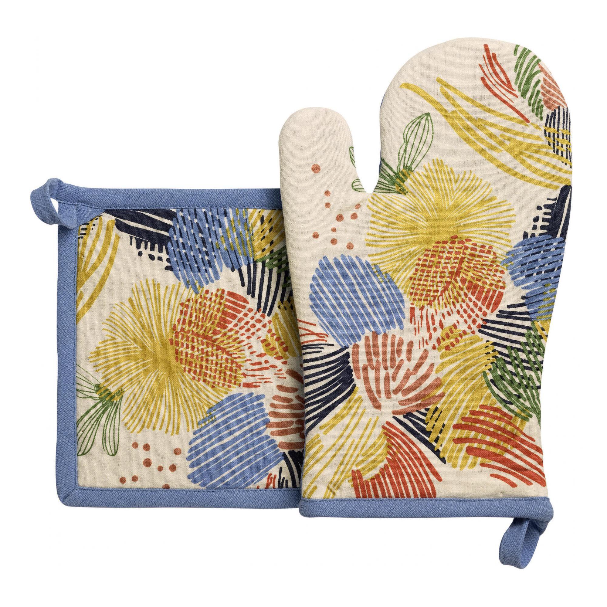 Lot gant de cuisine et manique recyclé Abelia