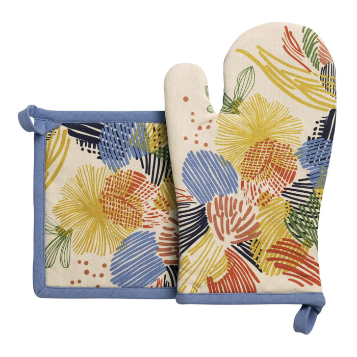 Lot gant de cuisine et manique recyclé Abelia