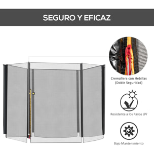 Red de Seguridad Protector para Trampolín PE Ø244x165cm Negro