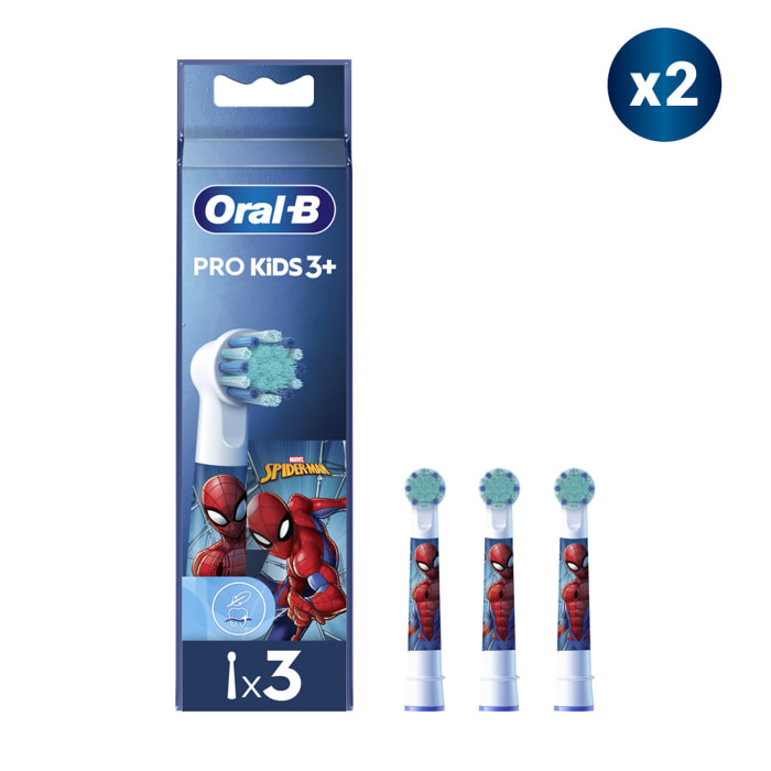 Oral-B Pro Kids Brossettes Spiderman, 6 Unités