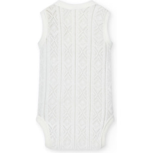 Body cruzado bebé sin mangas perlé