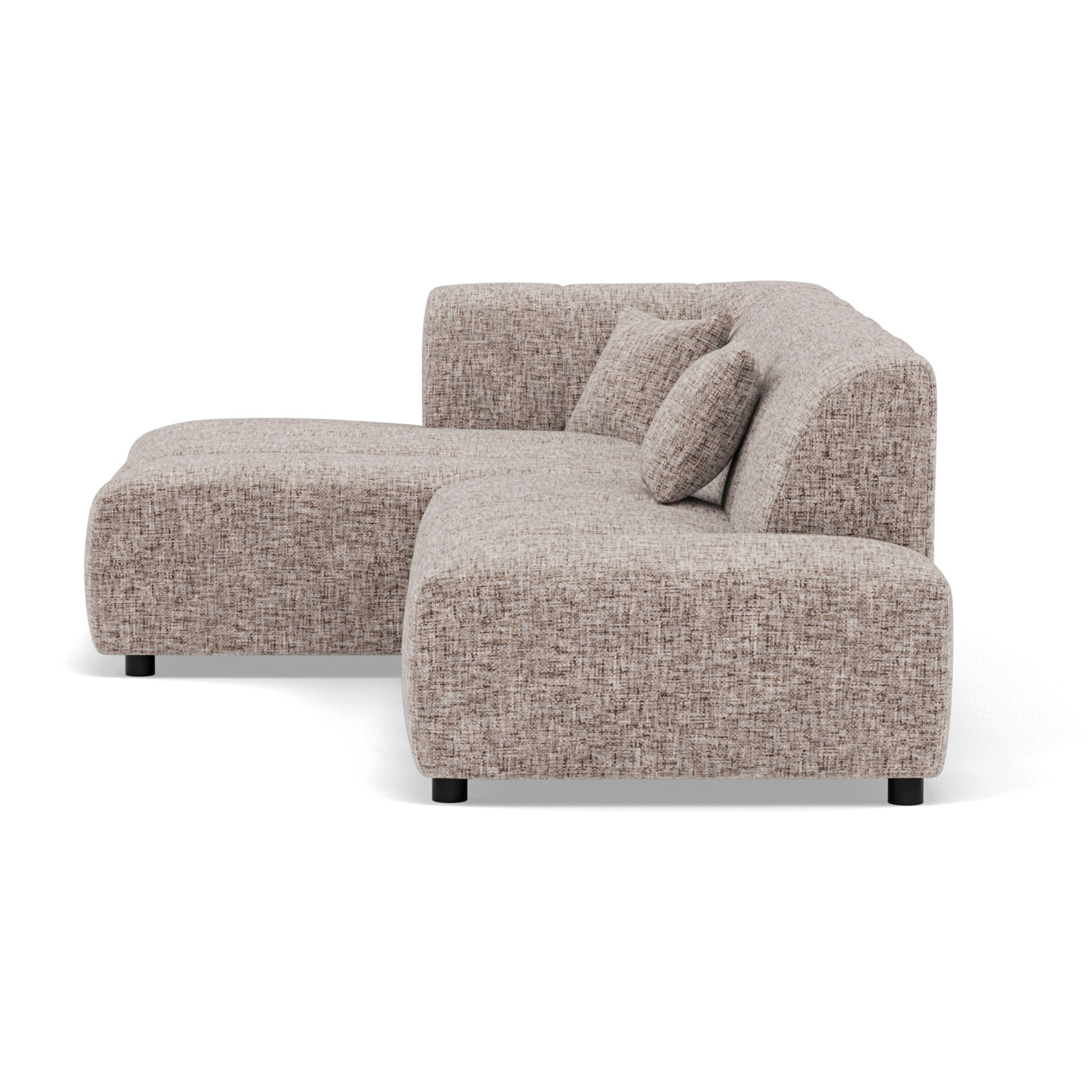 Curtis - canapé d'angle gauche 4 places sans accoudoir en tissu texturé - Taupe