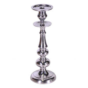 Portacandela in alluminio argento cmø13h37