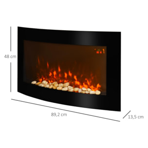 Chimenea Eléctrica de Pared Calefactor Estufa Eléctrica 1000/2000W Llama Mando