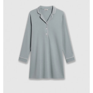 Camisón camisero viscosa punto azul agua
