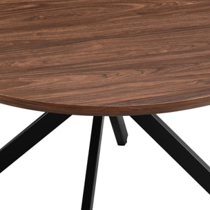 Tavolo tondo 120 cm da soggiorno con top effetto noce - Gabry