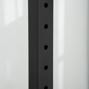 Gravity squat rack - support pour haltères longs - hauteur et longueur réglable - charge max. 150 Kg - acier renforcé orange noir
