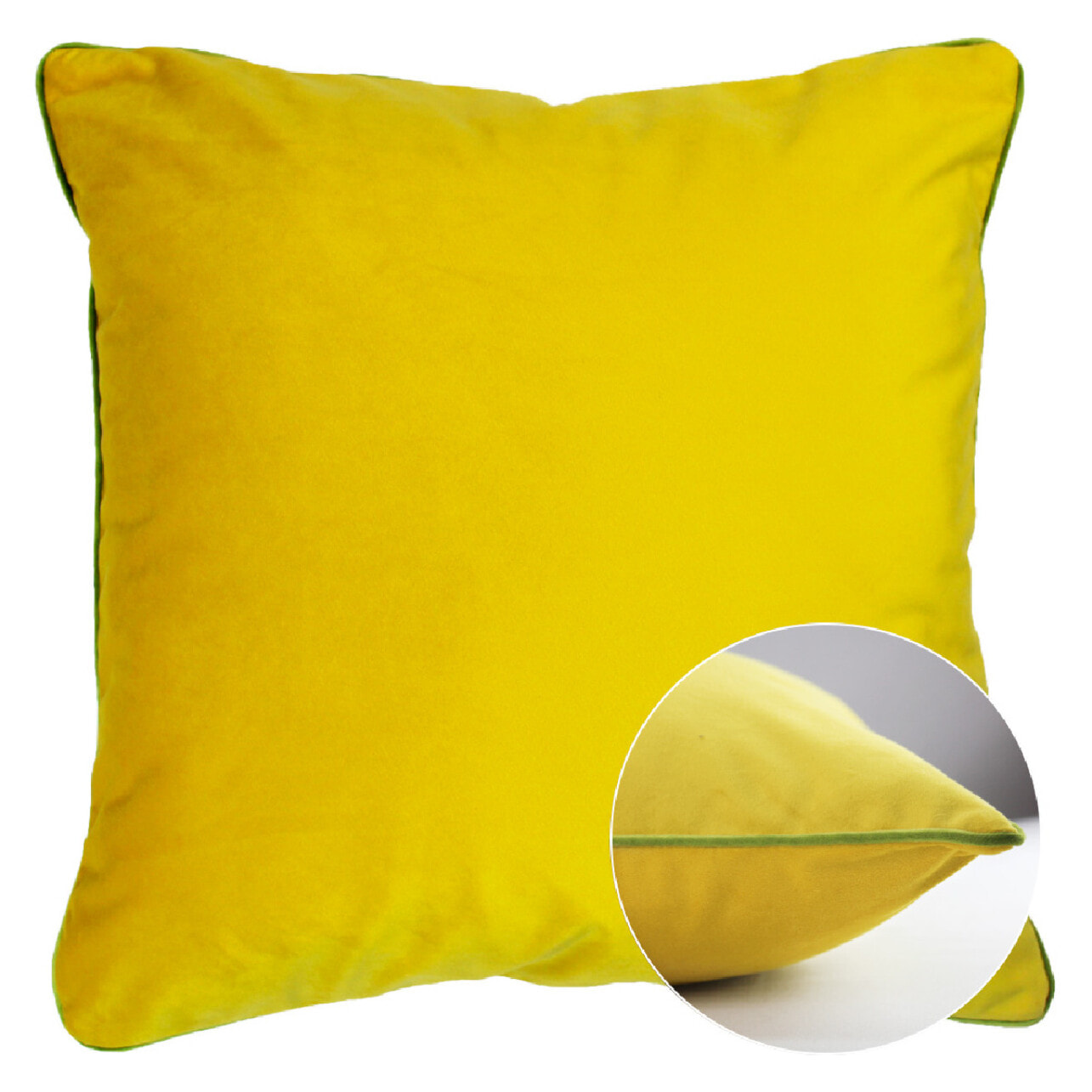 Housse de coussin polyester anti tache uni Velours uni curry-mousse