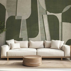 Papier peint panoramique Cadence olive  Intissé