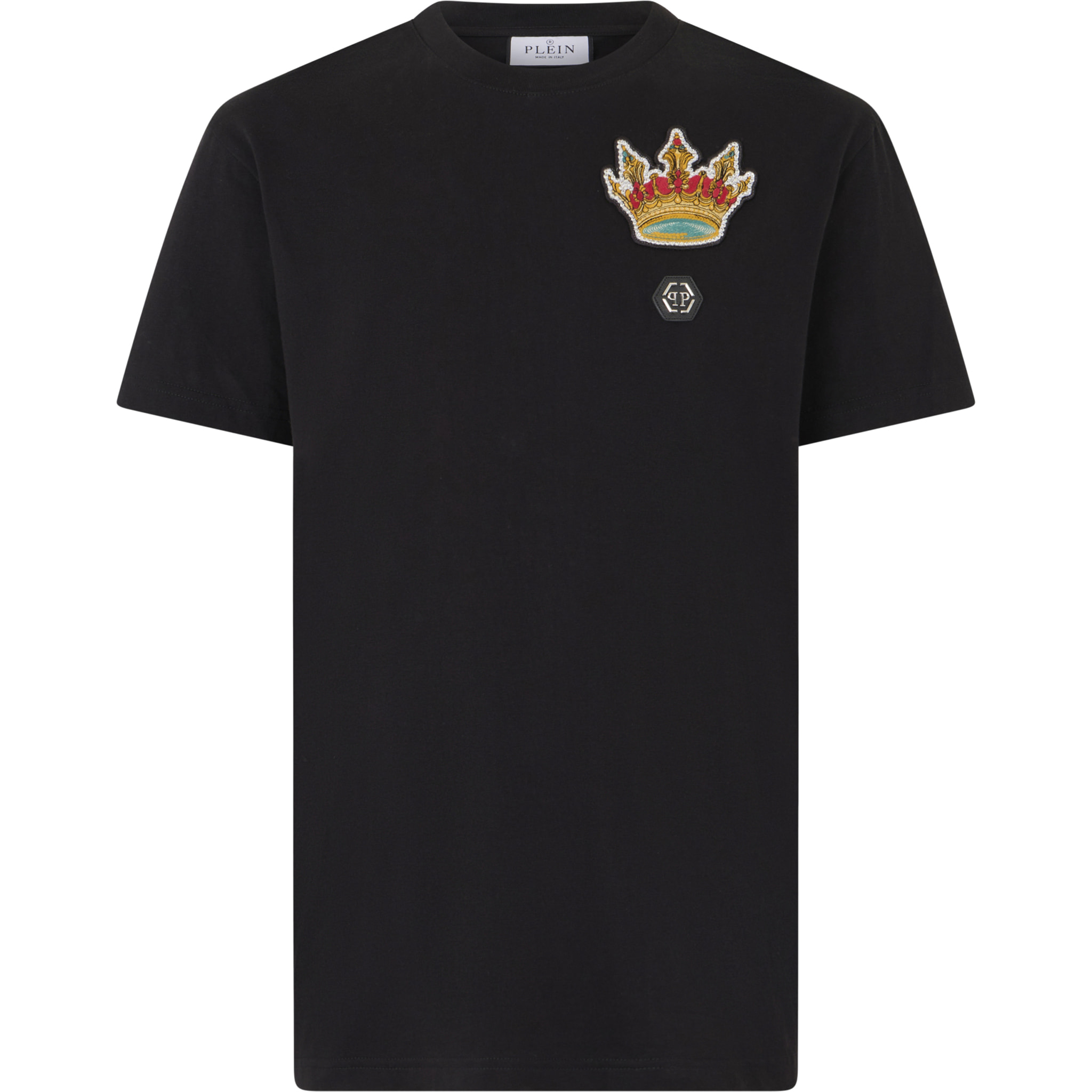 PHILIPP PLEIN Round Neck T-Shirt Crown Crystals