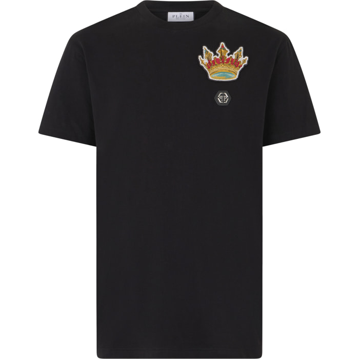 PHILIPP PLEIN Round Neck T-Shirt Crown Crystals
