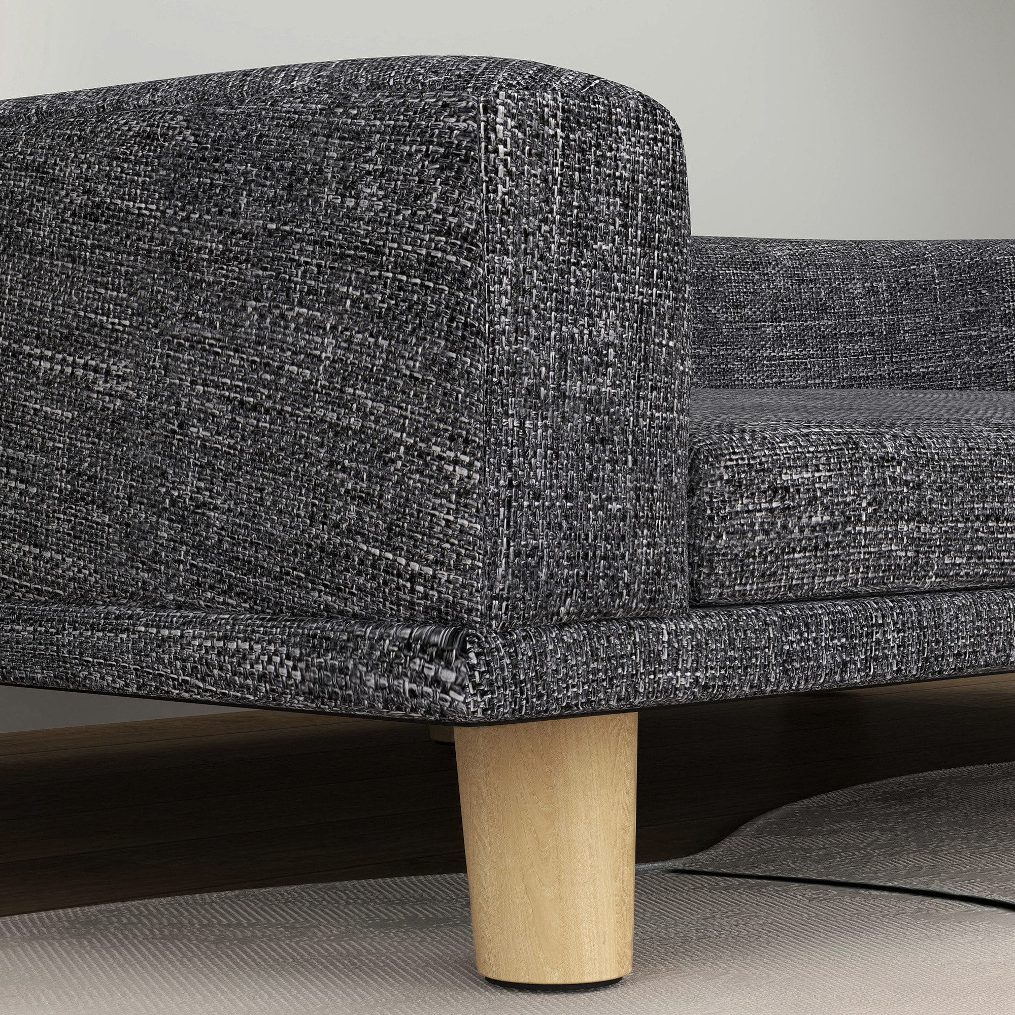 Sofá para Perros Grandes, 98x67x25 cm, Cama Elevada para Perros Tapizada con Cojín Lavable y Patas de Madera de Pino, Carga 40 kg, Gris Oscuro