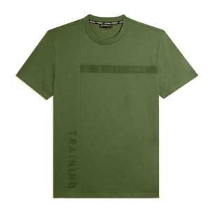 T-shirt in jersey con stampa logo tono su tono