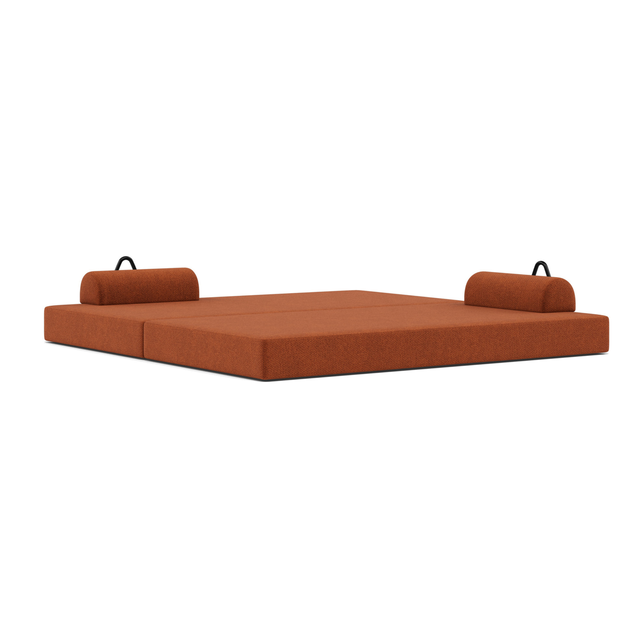 Astral - Canapé 3 places convertible en velours texturé - Terracotta