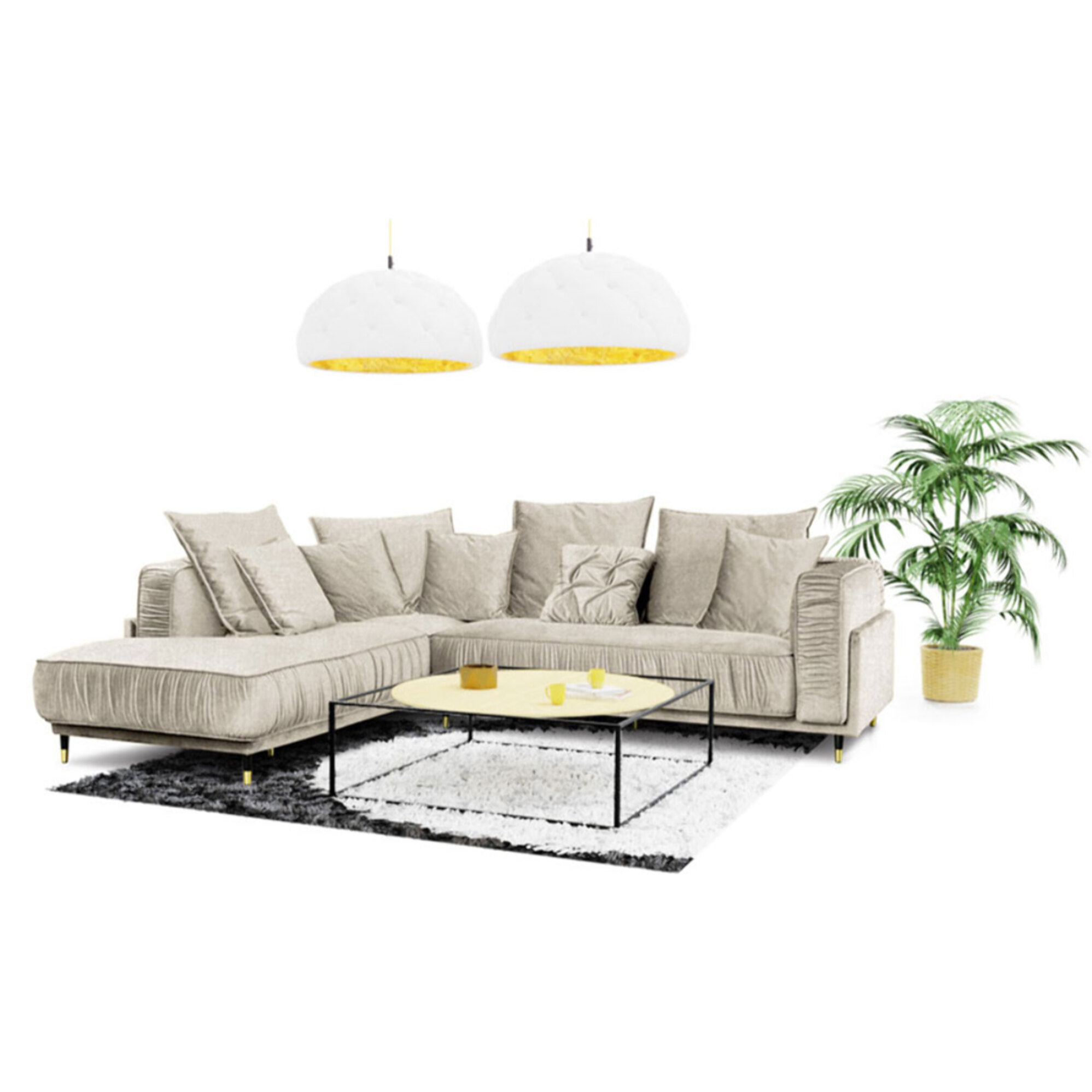 Canapé Tissu Angle gauche Fiorenzo - 4 Places