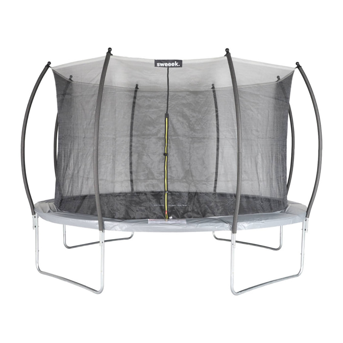 Trampoline rond Ø 370cm gris avec filet de protection intérieur - Saturne Inner – Nouveau modèle - trampoline de jardin 3.7m 370 cm |Design| Qualité PRO. | Normes EU.