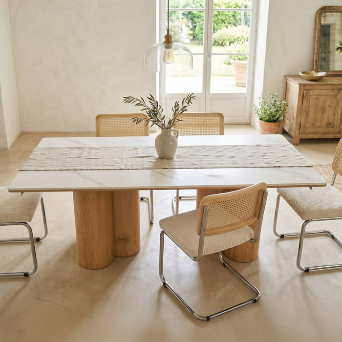 Table à manger 8 couverts en céramique effet Marbre - KAOLIN
