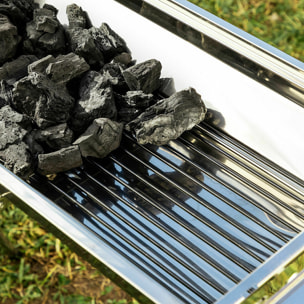 Pack Barbecue au Charbon de Bois Pliable en Acier Inoxydable et Tapis de Cuisson pour Four et Barbecue InnovaGoods