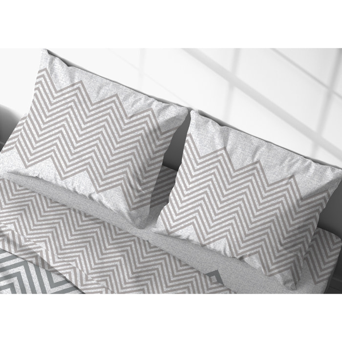 Copripiumino In 100% Cotone Disegno Zig Zag