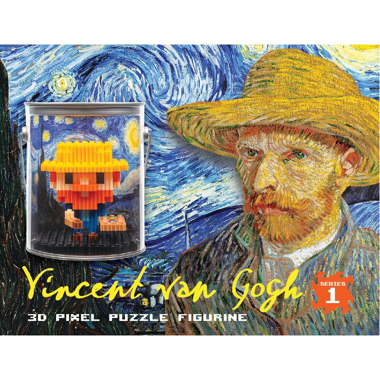 PIX BRIX PIXEL ART BOTE METALICO FIGURA VAN GOGH 482 PIEZAS