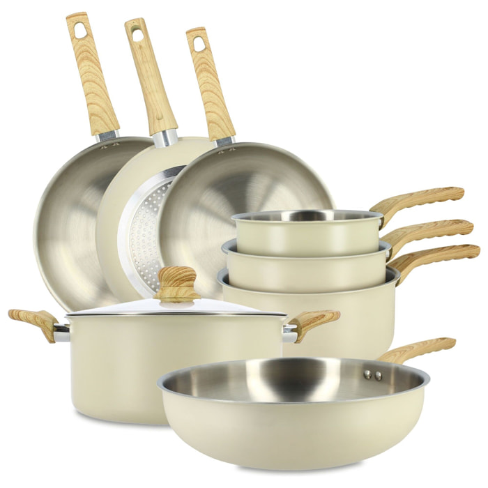 Batterie de cuisine 8 pièces en acier inoxydable - tous feux EASYNOX