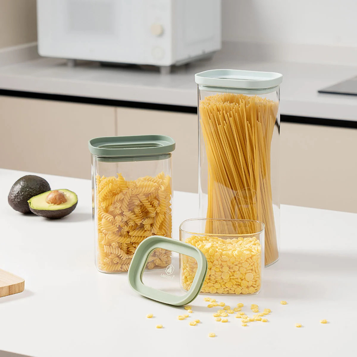 Lot de 3 bocaux en verre (600, 1300, 2000 ml)