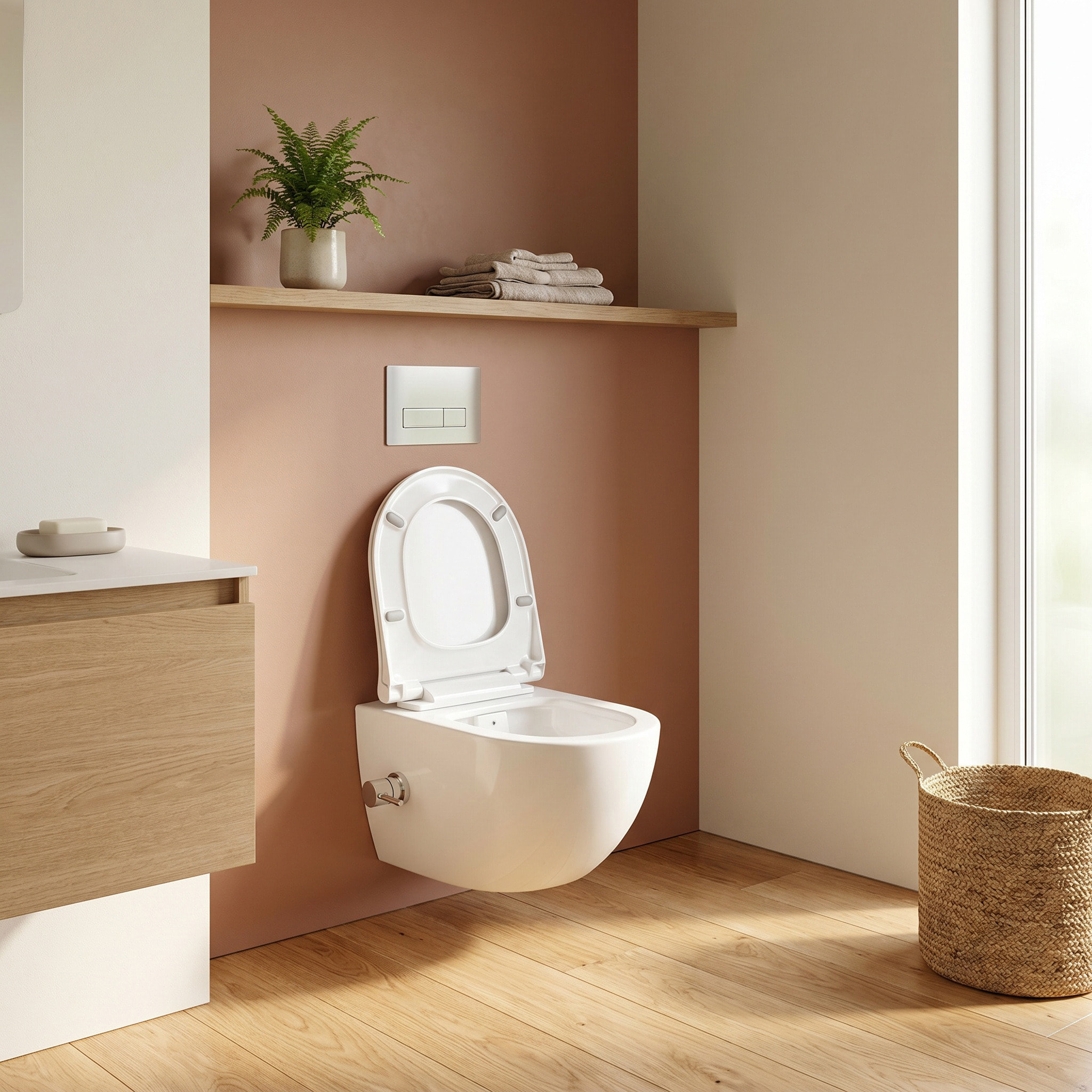 Infinitio WC sans bride avec fonction bidet thermostatique + Abattant softclose (SATINF011RREXPBFCT)