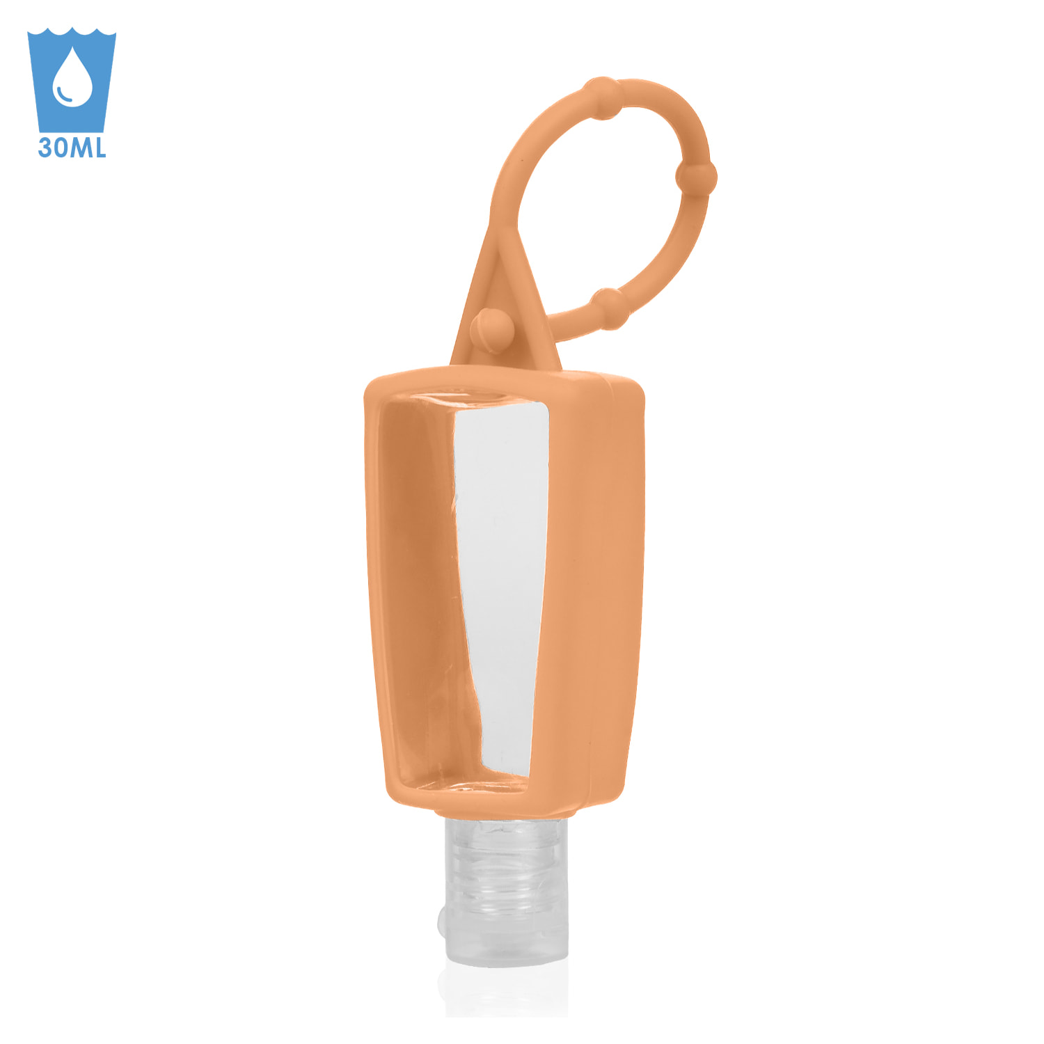 Portachiavi bottiglia disinfettante per le mani alcol ricaricabile 30ml in silicone con ciondolo