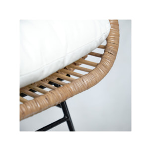 Fauteuil en rotin & pieds métal - RATTAN