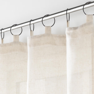 Rideau polylin à anneaux tamisant - Naturel