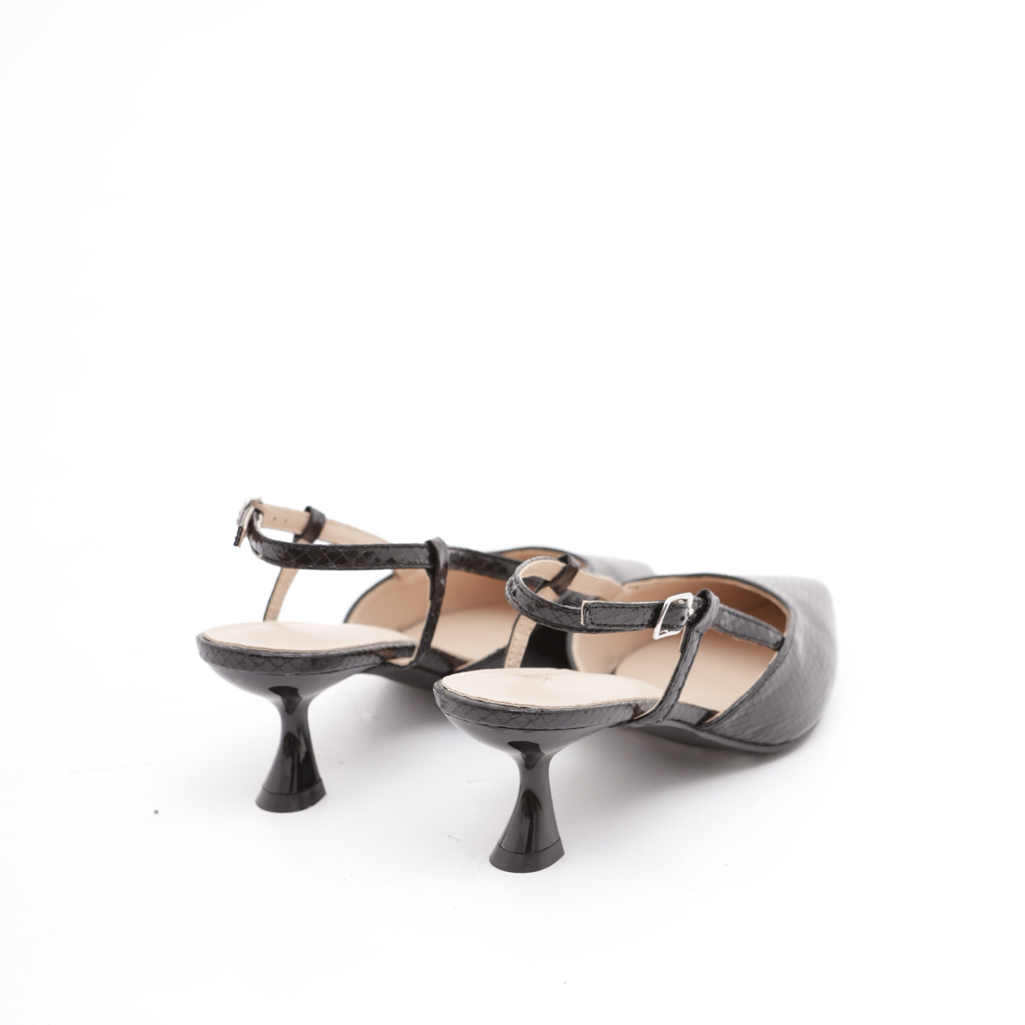 SLINGBACK SNAKE CHOCOLA' NERO