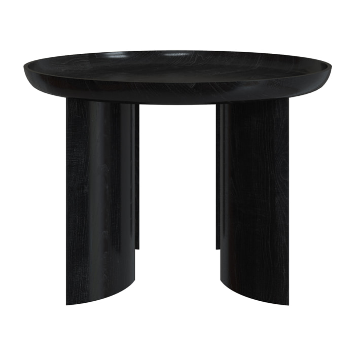 Table basse ronde noire en bois de manguier D60 cm - Blake