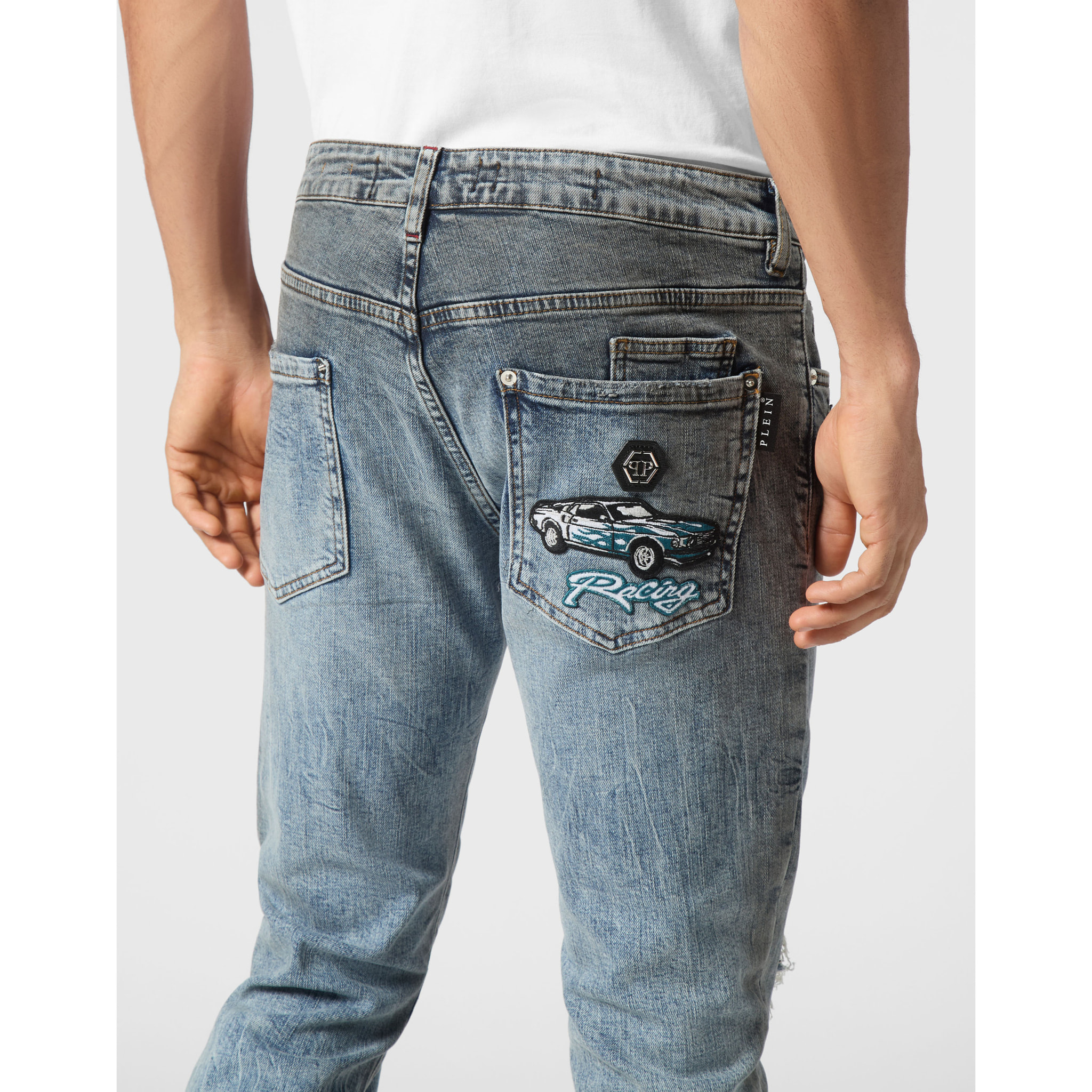 PHILIPP PLEIN Vaqueros de corte recto RACING