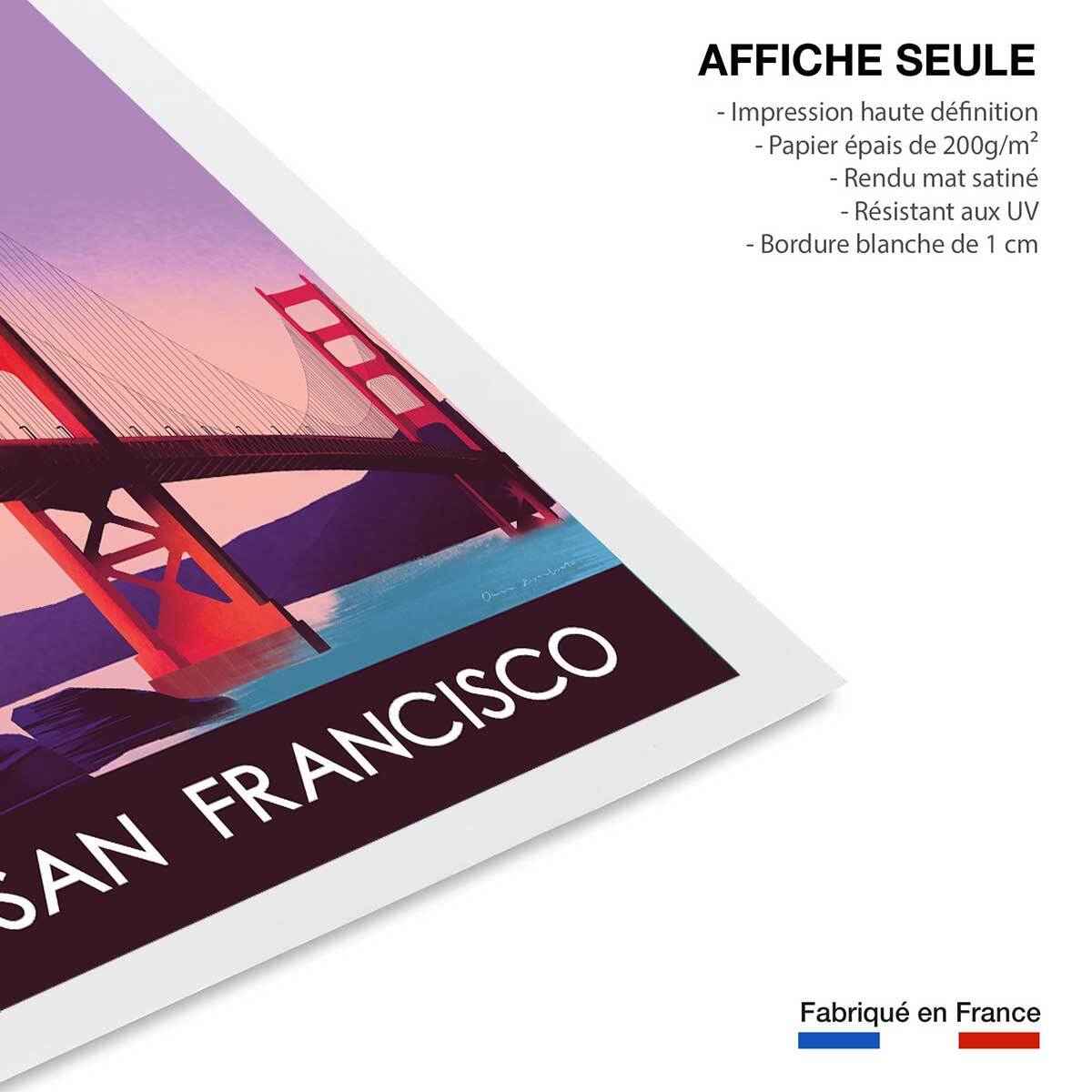 Affiche ville Le pont de San Francisco Affiche seule