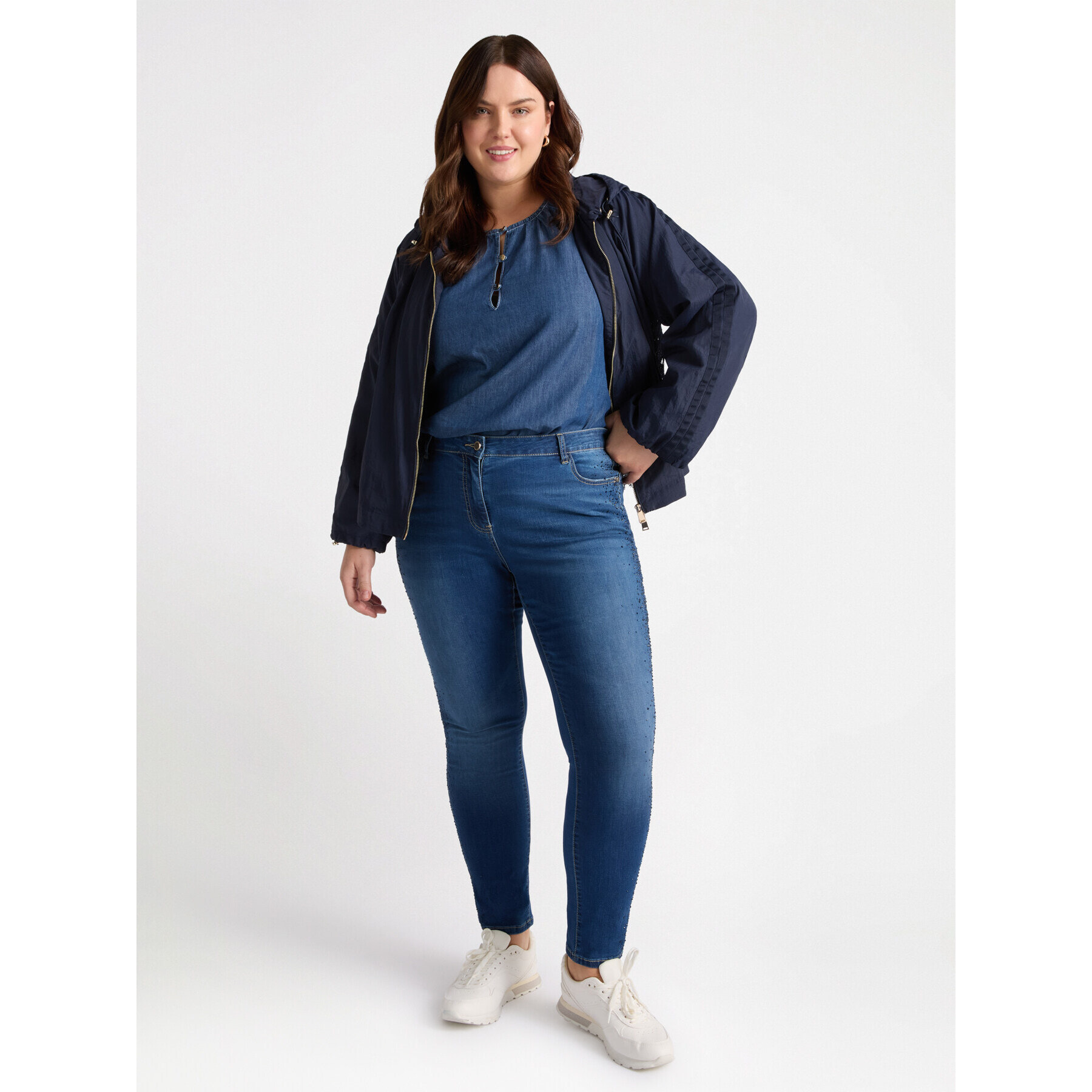 Fiorella Rubino - Jean skinny avec strass - Azul