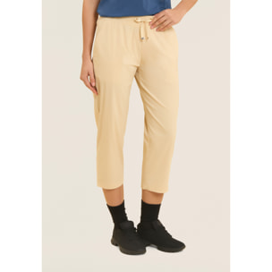 Pantaloni Cropped in Popeline elasticizzato
