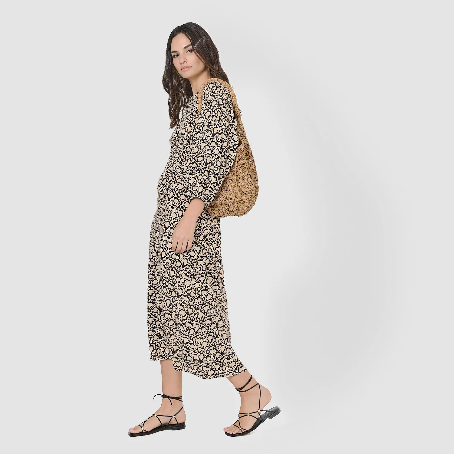 Bolso shopper de rafia trenzada