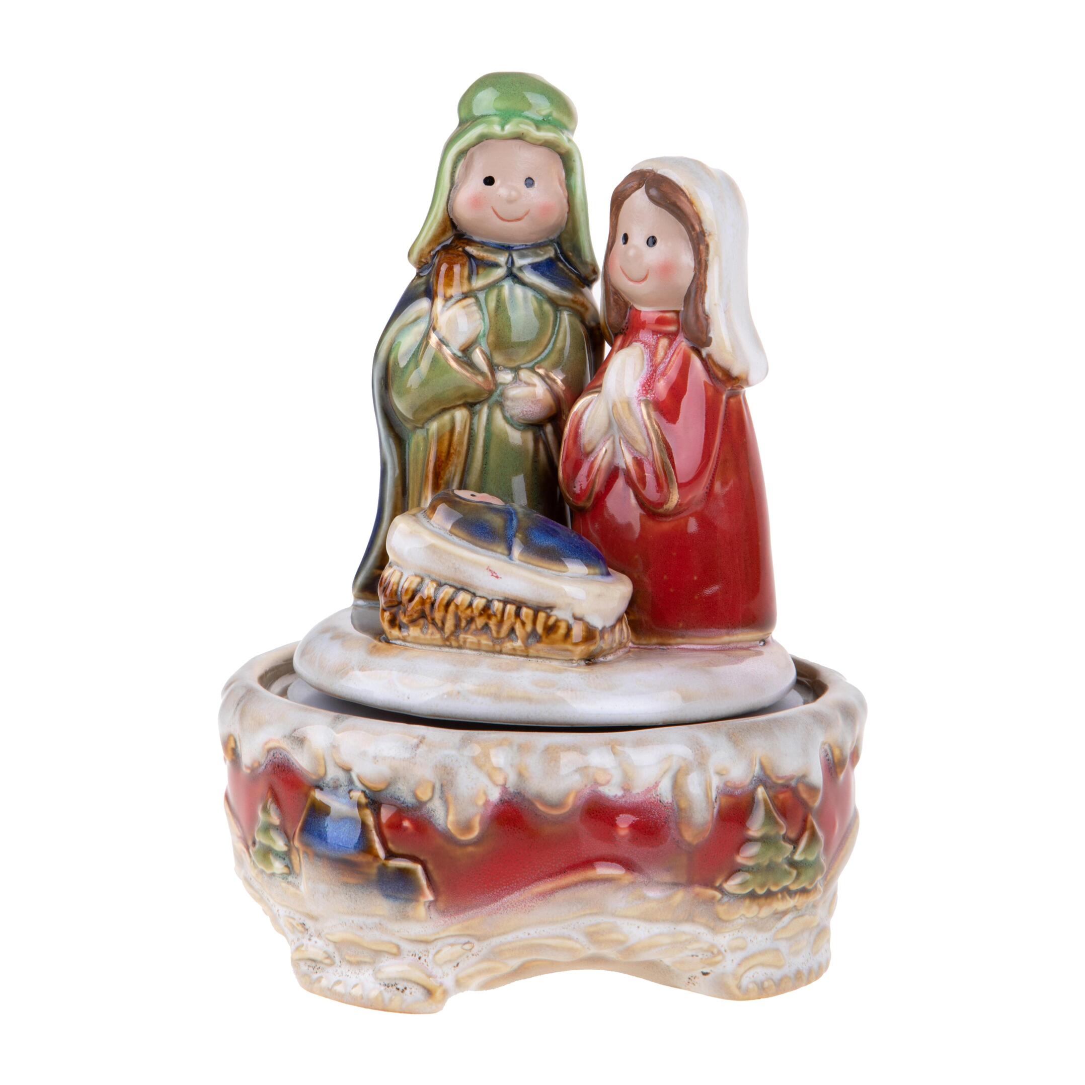 Natività con Carillon - Pezzi 1 - Colore Multicolore - 14,5x20Hx14,5cm - Bianchi Dino