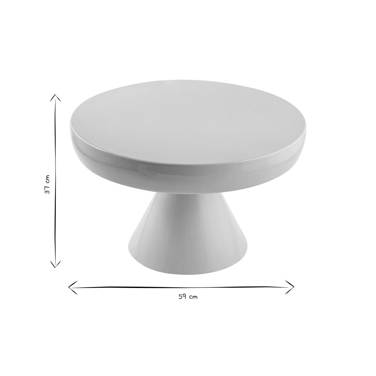 Table basse ronde en métal émaillé beige D59 cm AMINA