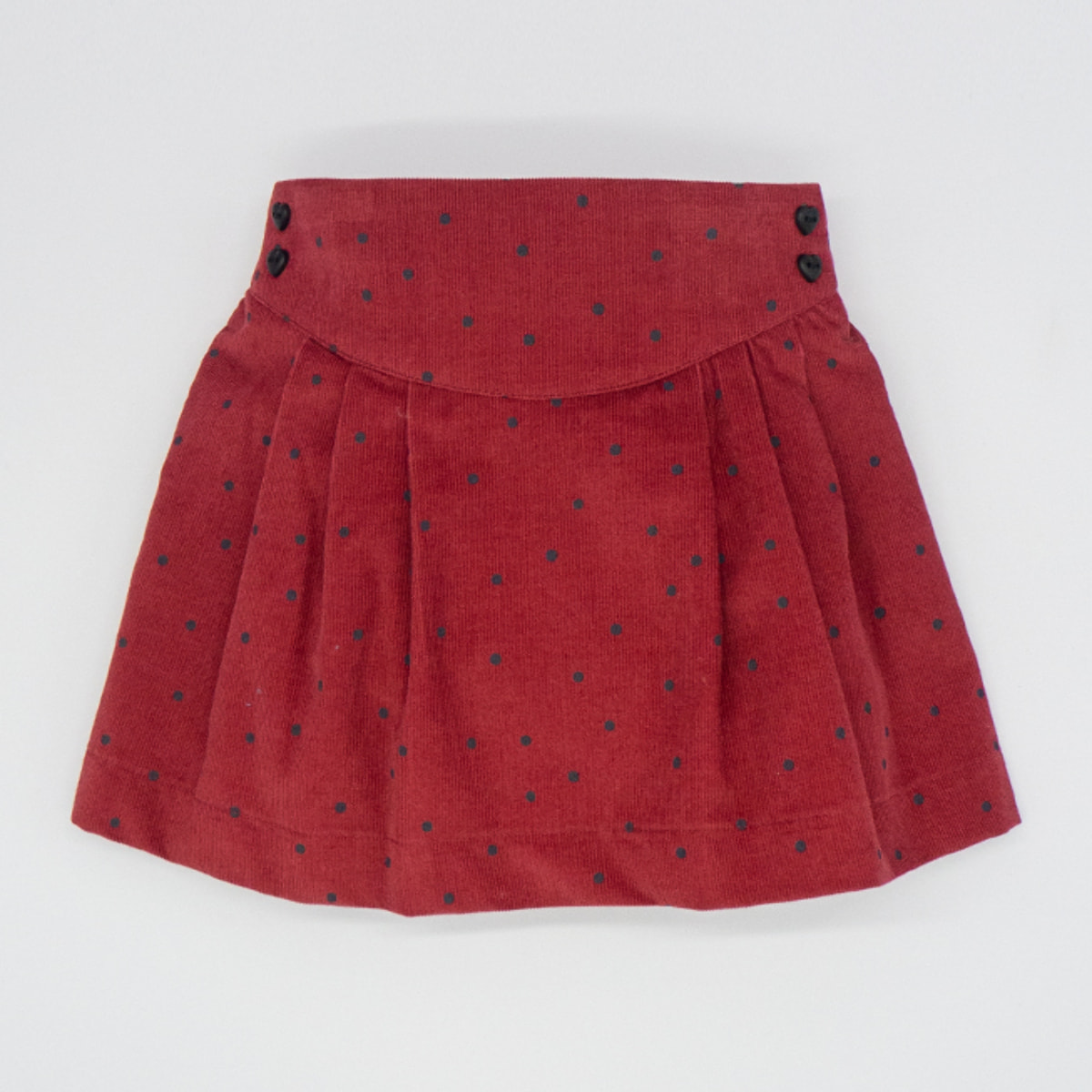 FALDA PANA LUNARES ROJA